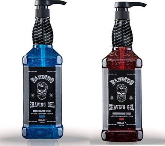 Bandido Shaving Gel for Men (2-Pack 1x Blue,1x Red) - 1000 ml - Scheergel